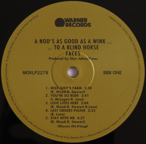 Виниловая пластинка Faces - A Nod Is As Good As A Wink To ... Blind Horse (Black Vinyl LP)
