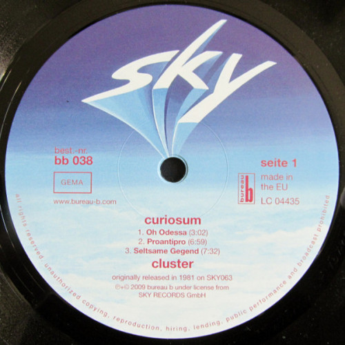 Виниловая пластинка Cluster - Curiosum (Black Vinyl LP)