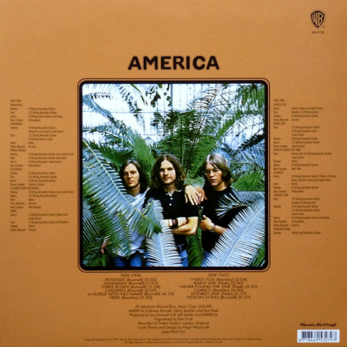 Виниловая пластинка America - America (180 Gram Black Vinyl LP)