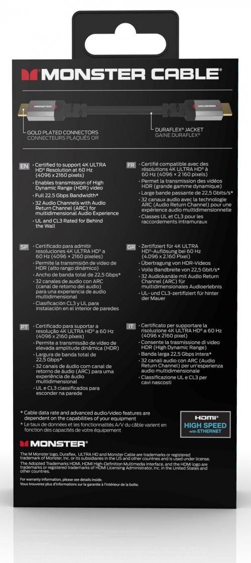 HDMI-кабель Monster VME20044 (CERTIFIED 4K ULTRA HD WITH ETHERNET) 1.8м