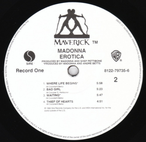Виниловая пластинка WM Madonna Erotica (180 Gram/Gatefold)
