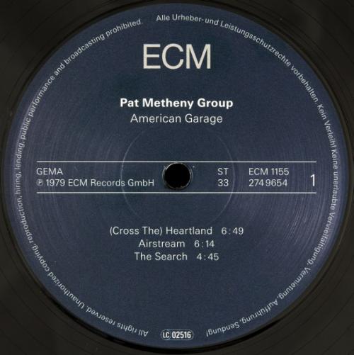 Виниловая пластинка Metheny, Pat, American Garage (180 Gram)