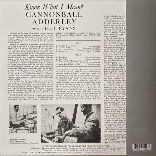 Виниловая пластинка Cannonball Adderley; Evans, Bill - Know What I Mean? (Black Vinyl LP)