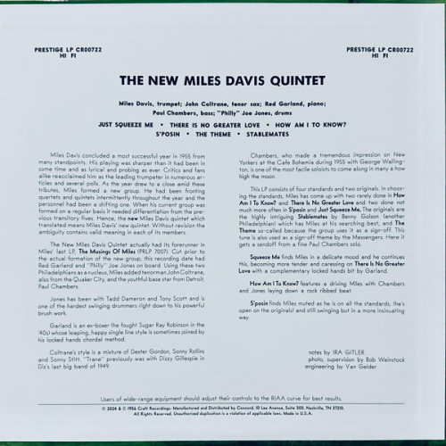 Виниловая пластинка Miles Davis - Miles: The New Miles Davis Quintet (Analogue, Original Jazz Classics) (Black Vinyl LP)