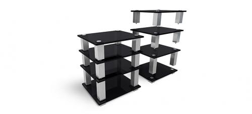 Стойка под Hi-Fi NorStone Square HiFi black glass/silver