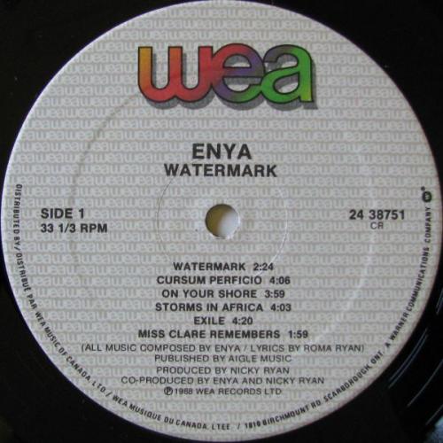 Виниловая пластинка WM Enya Watermark (Black Vinyl)