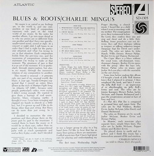 Виниловая пластинка Charles Mingus - Blues & Roots (Analogue) (Black Vinyl 2LP)
