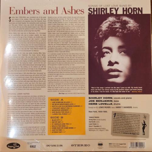 Виниловая пластинка Shirley Horn - Embers And Ashes - Songs Of Lost Love Sung (BlackVinyl LP)