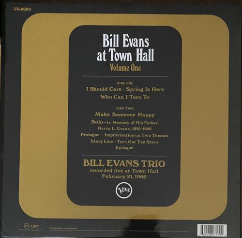 Виниловая пластинка Bill Evans - At Town Hall Vol.1 (Acoustic Sound) (Black Vinyl LP)