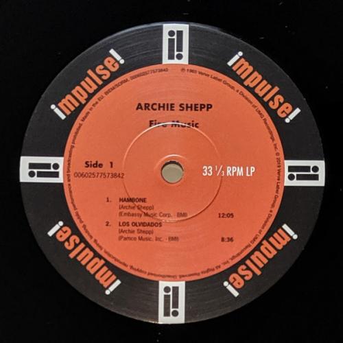 Виниловая пластинка Shepp, Archie, Fire Music