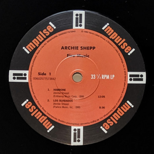 Виниловая пластинка Shepp, Archie, Fire Music