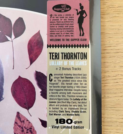 Виниловая пластинка Teri Thornton - Lullaby Of The Leaves (Black Vinyl LP)