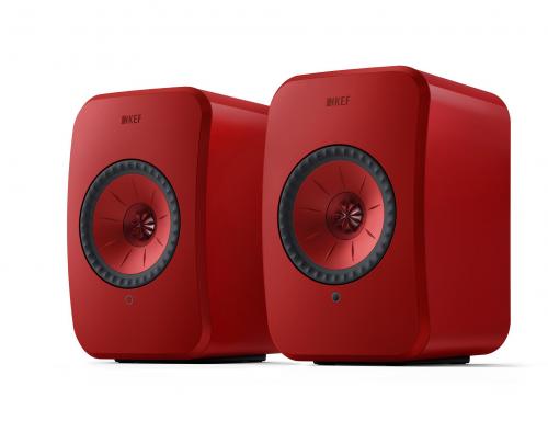 Активная беспроводная акустика со стойками KEF LSX II LAVA RED + KEF S1 Floor Stand Red