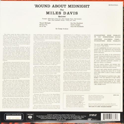 Виниловая пластинка Miles Davis - Round About Midnight (Original Master Recording) (Black Vinyl LP)