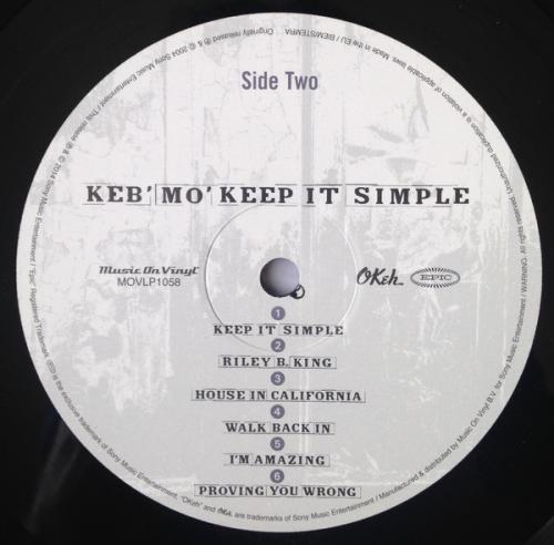 Виниловая пластинка Keb' Mo' — KEEP IT SIMPLE (LP)