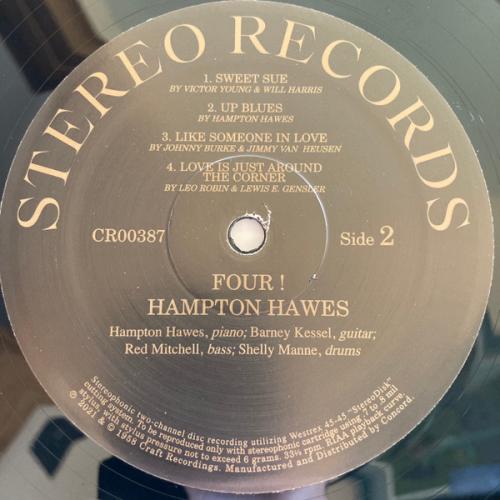 Виниловая пластинка Hampton Hawes - Four! (Acoustic Sounds) (Black Vinyl LP)