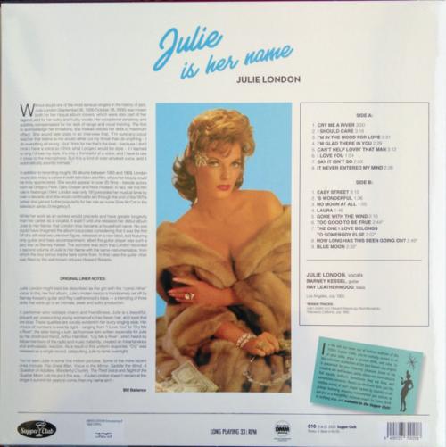 Виниловая пластинка Julie London - Julie Is Her Name (Black Vinyl LP)