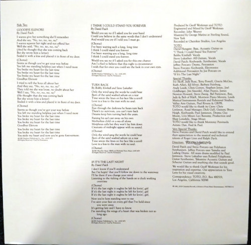 Виниловая пластинка Sony TOTO, TURN BACK (Black Vinyl/Poster)
