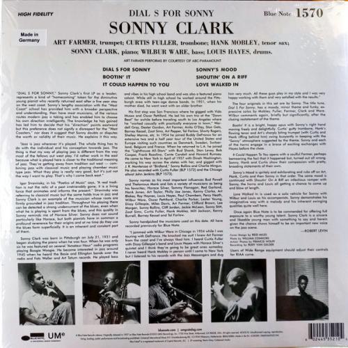 Виниловая пластинка Sonny Clark - Dial »S« For Sonny (Black Vinyl LP)