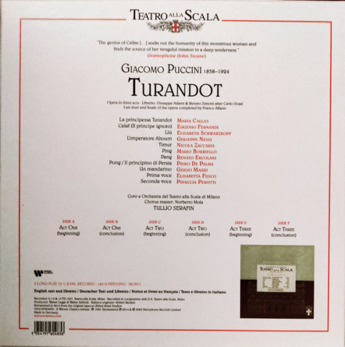 Виниловая пластинка Maria Callas - Puccini: Turandot (Box) (Black Vinyl 3LP)