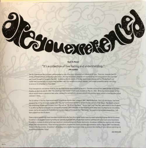 Виниловая пластинка The Jimi Hendrix Experience - Are You Experienced 2018 (180 Gram Black Vinyl LP)