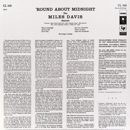 Виниловая пластинка Miles Davis - Round About Midnight (Black Vinyl LP)