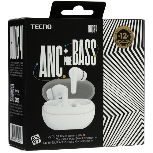 Наушники TECNO BD04 Buds 4 White