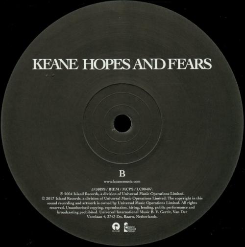 Виниловая пластинка Keane, Hopes And Fears