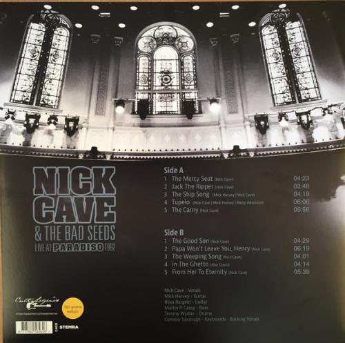 Виниловая пластинка Nick Cave And The Bad Seeds - Live At Paradiso 1992 (180 Gram Black Vinyl LP)