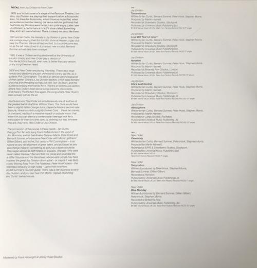 Виниловая пластинка WM Joy Division / New Order Total: From Joy Division To New Order (180 Gram Black Vinyl)