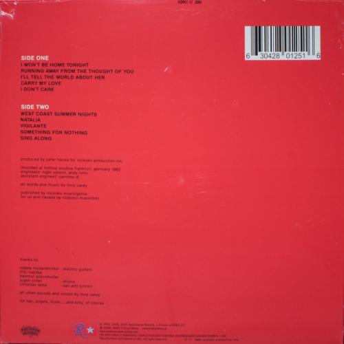 Виниловая пластинка Tony Carey - I Won't Be Home Tonight (coloured) (Сoloured Vinyl LP)