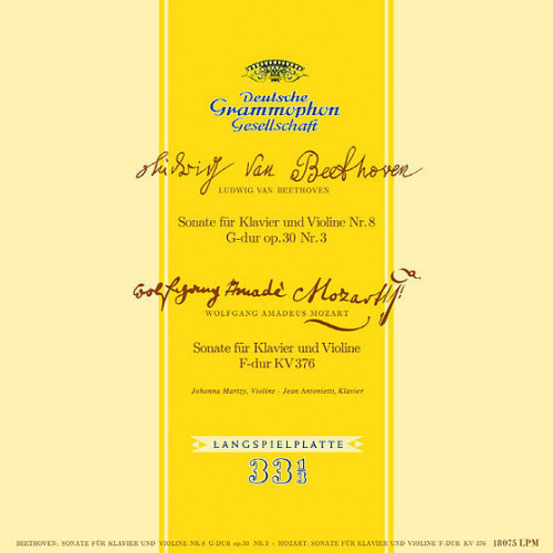 Виниловая пластинка Johanna Martzy; Antonietti, Jean - Beethoven/ Mozart: Sonatas For Violin And Piano (Analogue) (Black Vinul LP, Mono)