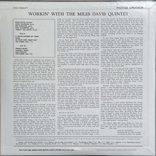 Виниловая пластинка Davis, Miles - Workin’ (Black Vinyl LP)