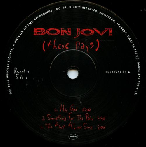 Виниловая пластинка Bon Jovi, These Days (Remastered 2014)