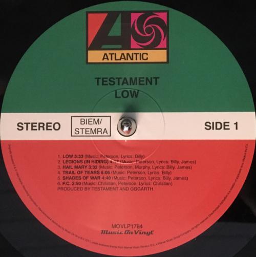 Виниловая пластинка Testament - Low (Black Vinyl LP)