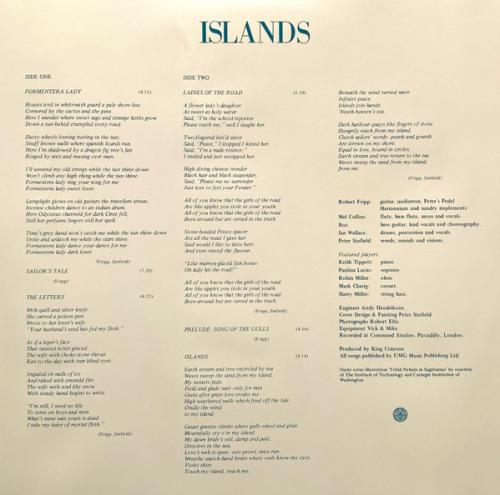 Виниловая пластинка King Crimson - Islands (Black Vinyl LP)