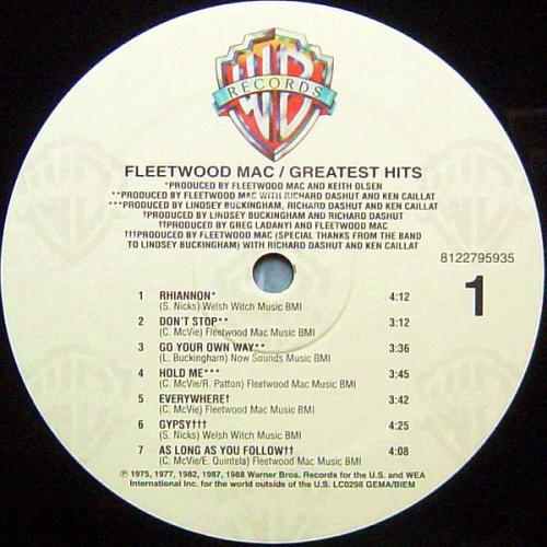 Виниловая пластинка Fleetwood Mac GREATEST HITS