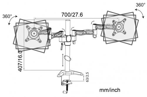 Кронштейн для мониторов Cactus CS-VM-D08-AL