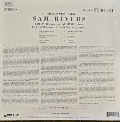 Виниловая пластинка Sam Rivers - Fuchsia Swing Song (Black Vinyl LP)