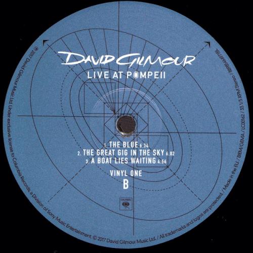 Виниловая пластинка David Gilmour LIVE AT POMPEII