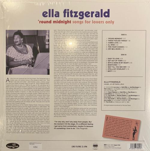 Виниловая пластинка Ella Fitzgerald - Round Midnight - Songs For Lover (Black Vinyl LP)
