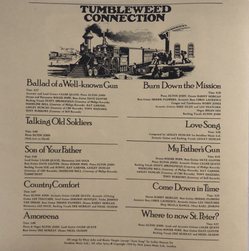 Виниловая пластинка Elton John, Tumbleweed Connection (Remastered 2017)