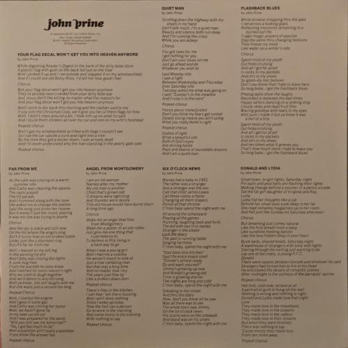 Виниловая пластинка John Prine - John Prine (180 Gram/Black Vinyl)