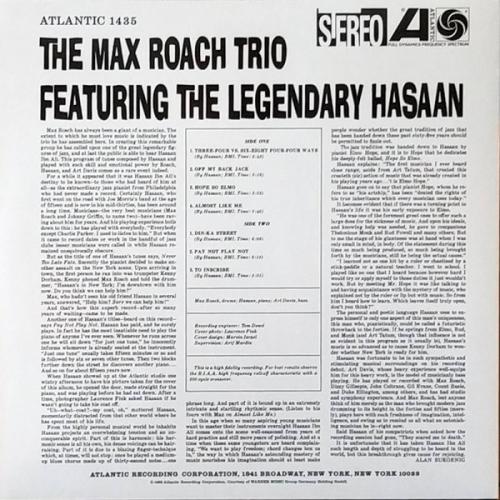 Виниловая пластинка Max Roach - The Legendary Hasaan (Analogue) (Black Vinyl LP)