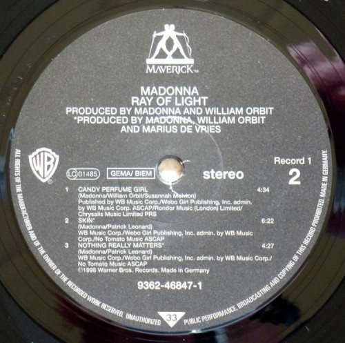 Виниловая пластинка WM Madonna Ray Of Light (180 Gram Black Vinyl)