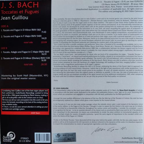 Виниловая пластинка Jean Guillou - Bach: Toccatas Et Fugues (Analogue) (Black Vinyl LP)