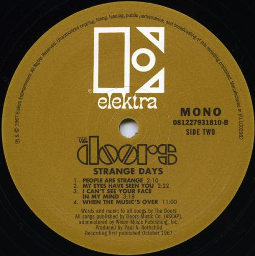 Виниловая пластинка The Doors STRANGE DAYS (50TH ANNIVERSARY)