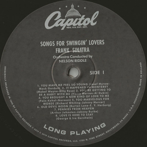 Виниловая пластинка Frank Sinatra, Songs For Swingin' Lovers!