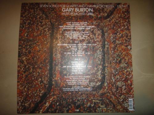 Виниловая пластинка Burton, Gary, 7 Songs For 4tet And Chamber Orch. (180 Gram)