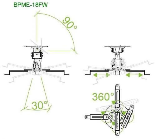 Крепеж для проектора ErgoFount BPME-18F W